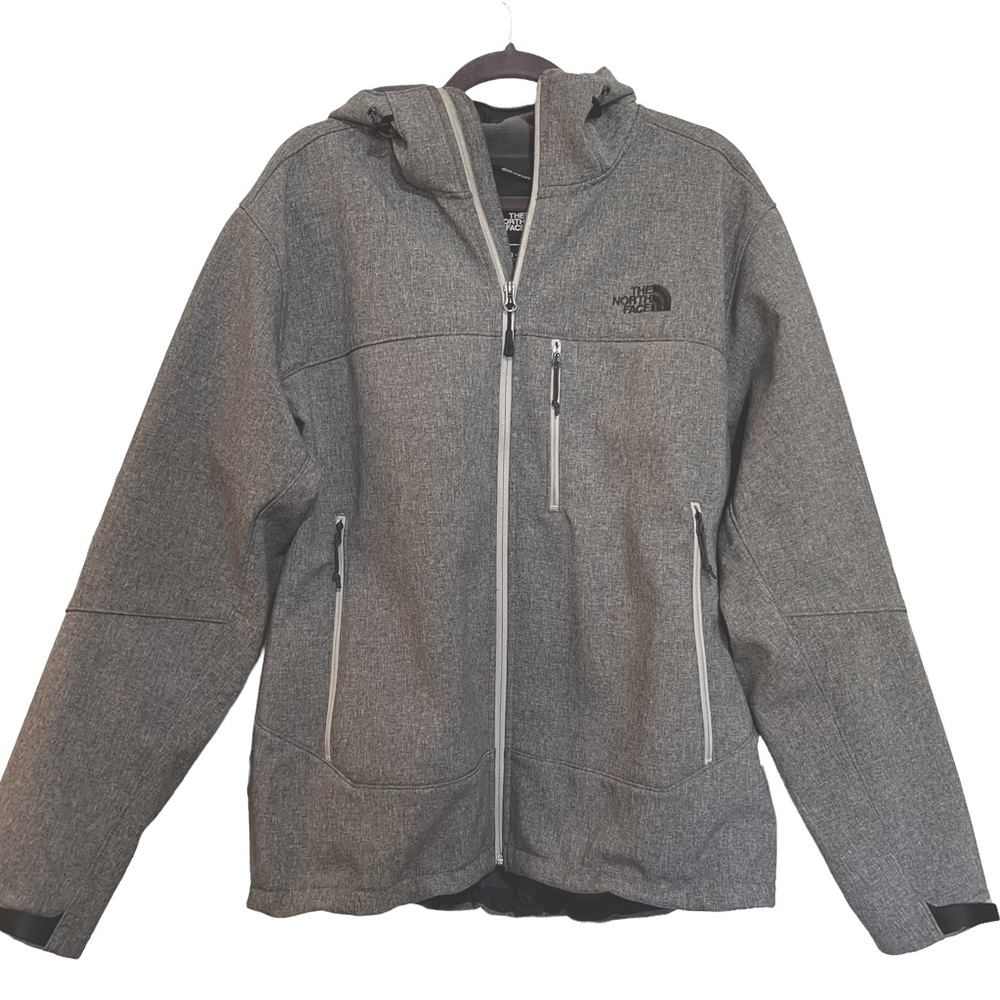 North Face Men’s Apex Bionic Gray Softshell Hooded Jacket-XL